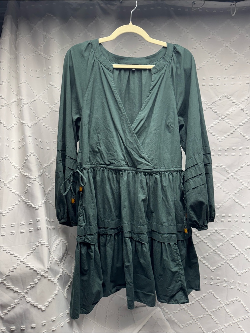 Madewell Green Crinkle Poplin
Wrap Mini Dress Size L